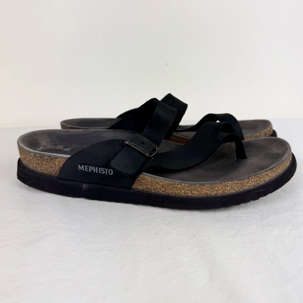 Mephisto Helen Black Nubuck Sandal